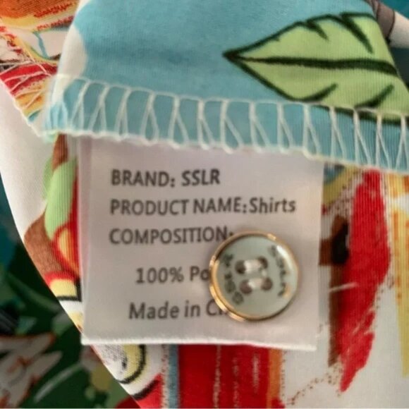 Santa Christmas Holiday Hawaiian Festive Graphic Button Down Shirt - Picture 11 of 11